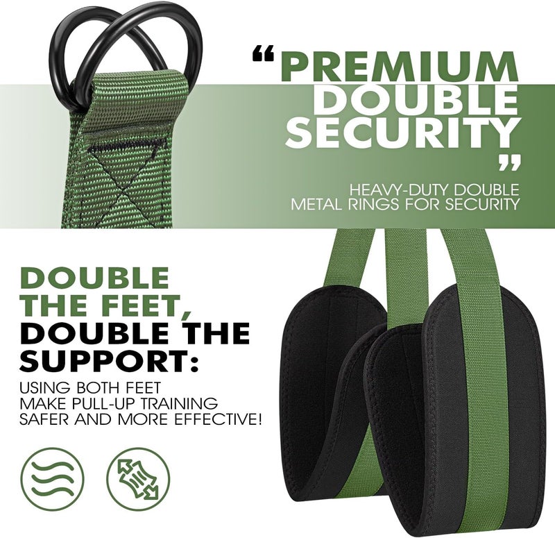 HPYGN Two Foots Pull Up Assistance Bands, Heavy Duty Resistance Band for Pull Up Bar, Adjustable Weight/Size with Fabric Feet/Knee Rest, Bands for Pull Up Assist for Strength Training, Pull Up - Image 4